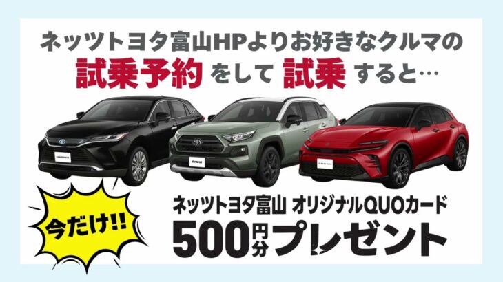 NETZ de 試乗 キャンペーン開催中！【ネッツ富山おすすめ車RAV4】