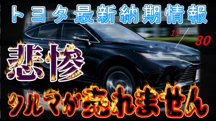 【納期情報】トヨタ最新納期情報　2024年11月23日更新　悲惨　クルマが売れません