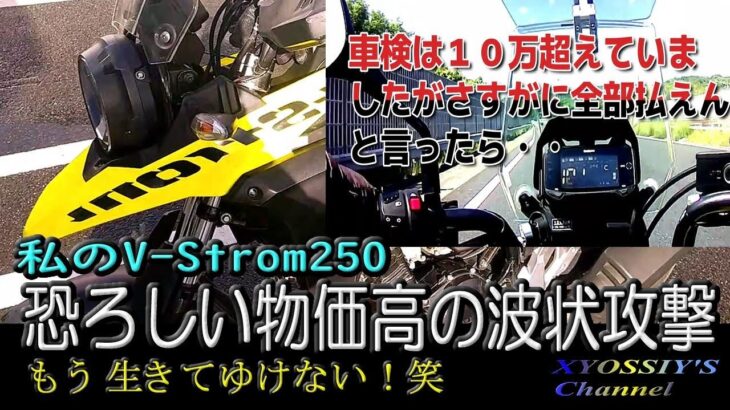 【SUZUKI V-Strom250】番外編：ガソリンもコメも恐ろしい物価高。車検をしたら10万円といわれて・・よう払わんといった話など。