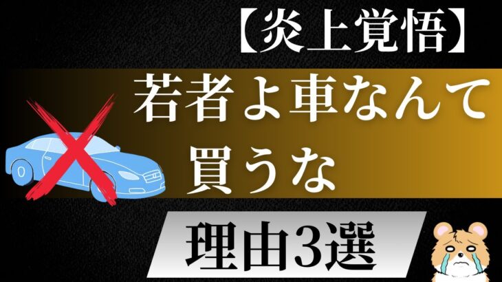 【炎上覚悟】若者よ車なんて買うな理由【3選】​