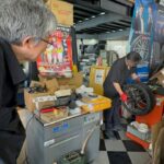 本日の森田　4輪タイヤ交換中