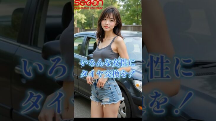 変な工具でタイヤ交換する女性？・・・ #ベンツ修理　 #カスタム　#タイヤ交換