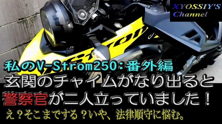 【SUZUKI V-Strom250】番外編：ドアチャイムがなり玄関を開けるとそこに警察官が二人たっていました。