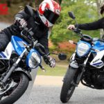 岡崎静夏さんがスズキ「ジクサー150」に初試乗！ 全日本ロードレースを走る岡崎さんが感心した好バランスとは？