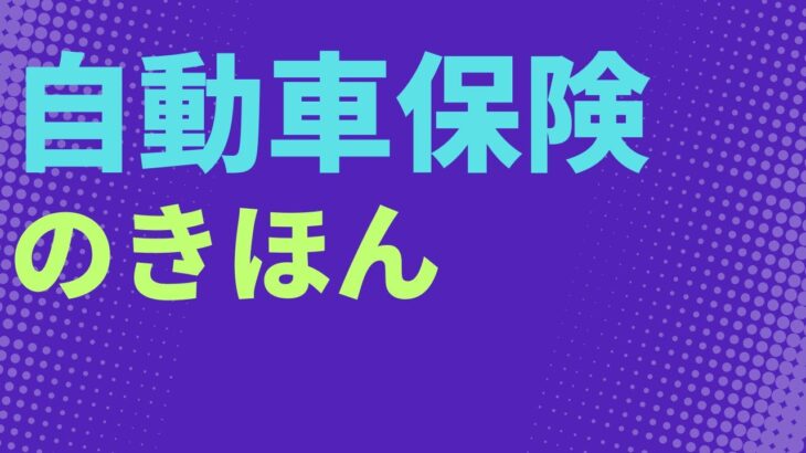 【損害保険】自動車保険のきほん