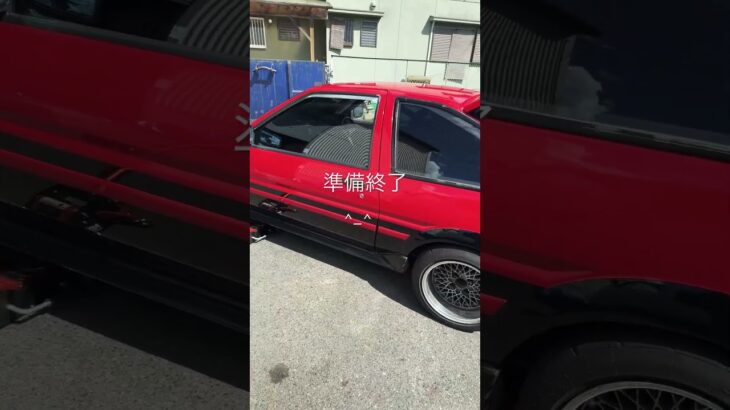 タイヤ交換だけでも汗がふきでるけれてど、、、^_^#AE86#旧車 #自動車整備 #diy #mechanic #toyota #カスタム #アウトドア #カスタム #circuit #shorts