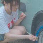 【車】女ひとり 汗だくでタイヤ交換　オープンカントリーR/T