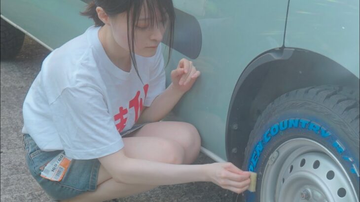 【車】女ひとり 汗だくでタイヤ交換　オープンカントリーR/T