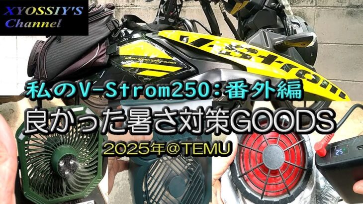 【SUZUKI V-Strom250】暑さ対策2025年＠TEMU～まだまだ残暑は厳しい！使ってみてよかった乗り切りGOODSをご紹介