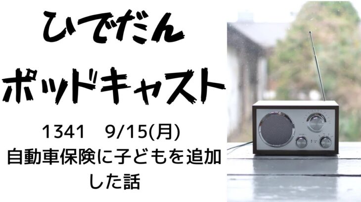 1341　9/15(月) 自動車保険に子どもを追加した話