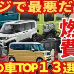 燃費が悪い軽自動車たち「ワースト１３車種」