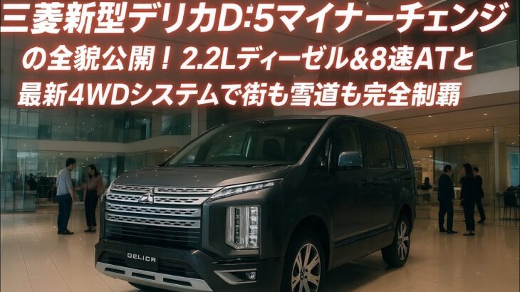 三菱新型デリカD:5マイナーチェンジの全貌公開!2.2Lディーゼル&8速ATと最新4WDシステムで街も雪道も完全制覇