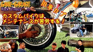 マイ行灯の修理。タイヤ、尾灯、携行缶。キャンプの準備な！シンジ行灯納車でニヤニヤ。#ガンズガレージ #スーパーカブ #タイヤ交換 #ビンテージバイク#旧車#納車#仲間 #ありがとう