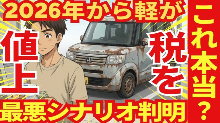 【恐ろしい】軽自動車の税金が２０２６年から値上げ？「庶民にダメージが大きいニュース」について真相を追求