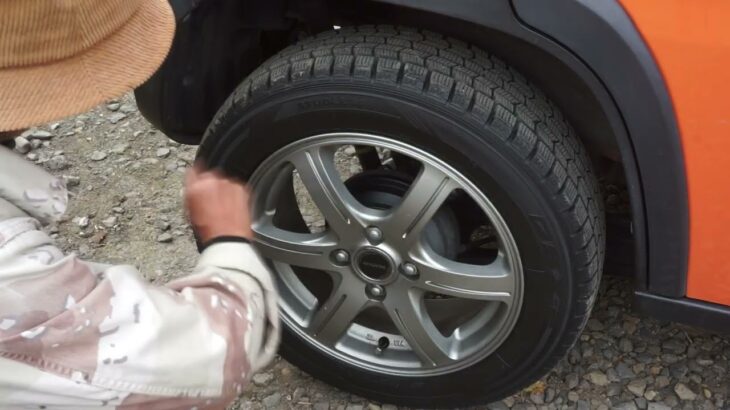 ハスラー　タイヤ交換　嫁の車お金を微妙にケチってます　バレたら怖い　笑い