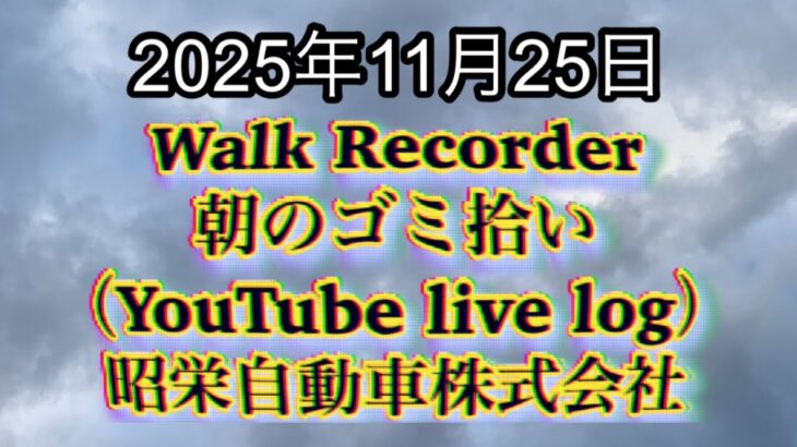 損害保険業界の悪事　Walk Recorder 自動車屋ひで 朝のゴミ拾い Live 2025年11月25日