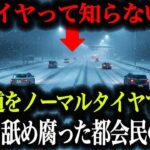 【超危険】都会の高級車が雪道で事故…タイヤ交換しない人の悲惨な末路【車解説】