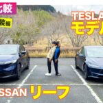 【Eカラ比較】日産 リーフ vs テスラ モデル3｜内外装編 E-CarLife with 五味やすたか