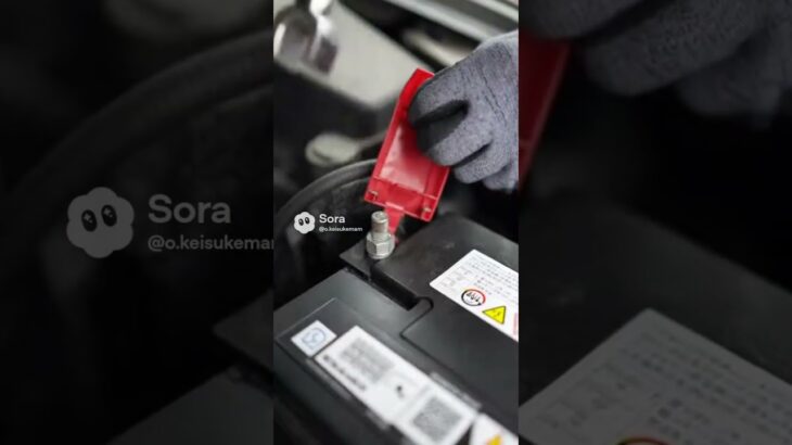日本の整備士　車バッテリー交換　#ai動画 #marvel