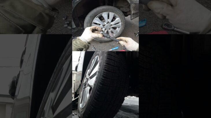 【タイヤ1本だけ交換】前回“手組み”したスタッドレスを最速装着❄️✨ ホンダ車は⚠️球面座ナットでした！【3.0TON　低床　油圧ガレージジャッキ　GJ142　アストロプロダクツ】#Shorts
