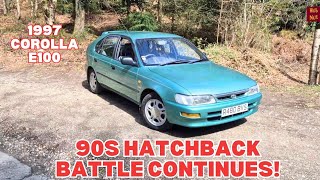 1997 Toyota Corolla E100 – how does it compare? Another 90s hatchback!