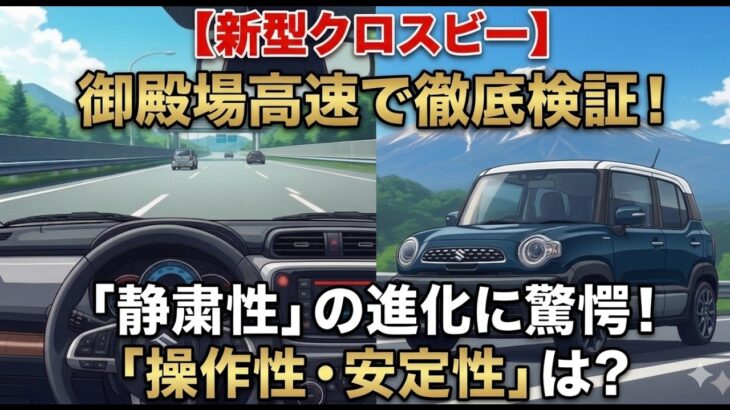 【新型クロスビー】御殿場の高速道路で実力を試す！進化した静粛性・安定性・操作性を試乗レビュー！