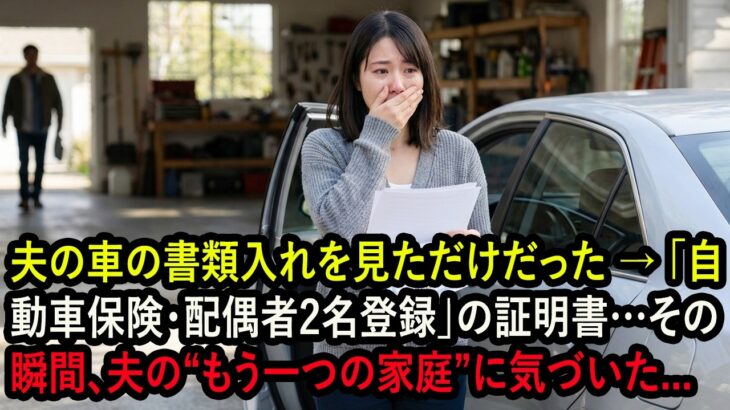 夫の車の書類入れを見ただけだった → 「自動車保険・配偶者2名登録」の証明書…その瞬間、夫の“もう一つの家庭”に気づいた