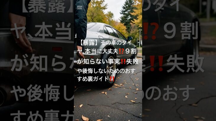 🚗「その車のタイヤ、本当に大丈夫？」9割が知らない事実 #中古車 #車検 #自動車整備 #ディーラー #サマータイヤ #スタッドレスタイヤ #オールシーズンタイヤ #新車 #車屋 #クルマ