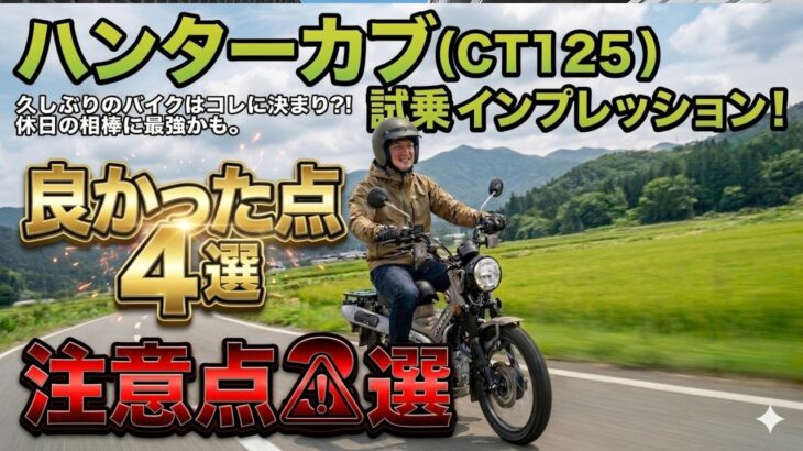 【ハンターカブ】実際に試乗してみたら印象が変わってしまった…　HONDA CT125 ハンターカブの良い点4選と注意点3選　クロスカブやモンキー125よりも買いなのか？