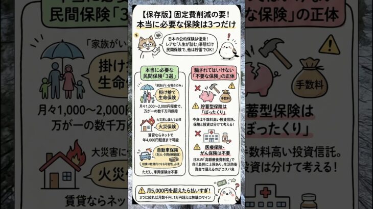 固定費削減の要！本当に必要な保険は3つだけ！