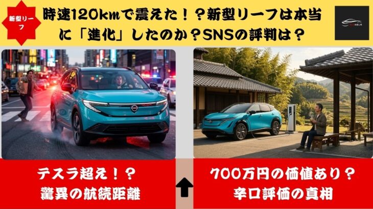 【新型リーフ2026】時速120kmで露呈した“驚愕の真実”！テスラを凌駕する「静寂の怪物」か？SNSの辛口評価も徹底検証【クルマのホンネ】