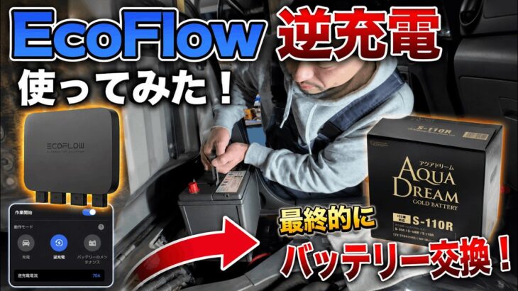 【車DIY】バッテリー上がり…EcoFlow逆充電使ってみた！（日産キャラバン）