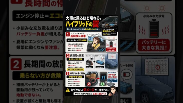 【意外】大事に乗るほど壊れる？知らずにやってるハイブリッド車のNG習慣3選