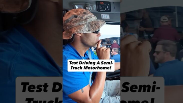 😱 TEST DRIVING A SEMI-TRUCK RV! #shorts #peterbilt #motorhome