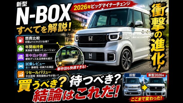 ホンダ N-BOXが大進化！ビッグマイナーチェンジの全貌・燃費・リセール・車中泊まで徹底解説