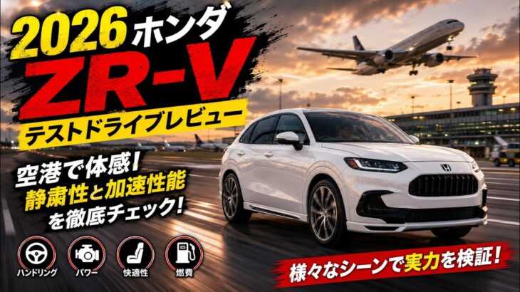 【試乗レビュー】2026年新型ホンダ・ZR-Vを高速・市街地・山道・空港道路で徹底テスト！走行性能を完全検証！