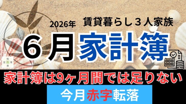 【2026年6月家計簿公開】タイヤ交換＋保険料で赤字転落…家計簿は9ヶ月じゃ足りない？