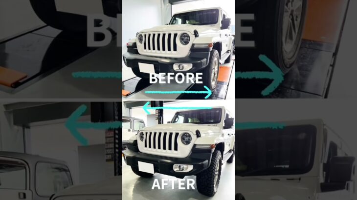 Jeep Wrangler【フロントガラスリペア＆タイヤ交換】#jeep #wrangler #car #shorts