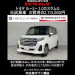 トヨタ ルーミー 1.0カスタムG 元試乗車､走行距離584km､年式2025年､車検2028年7月､総合評価５､内外装共にとてもきれいな状態です､お買得の2,113,000円