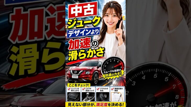 中古の日産ジューク、見た目だけで決めてない？試乗で確認すべき変速の違和感 #笑福車修理保証 #中古車 #ジューク #CVT #試乗 #名義変更 #車修理