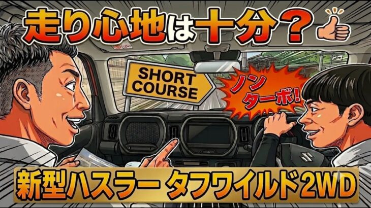 【新型ハスラー】タフワイルド2WDノンターボ試乗レビュー！ターボなしでも走りは十分？ショートコースで街乗り性能をリアル検証