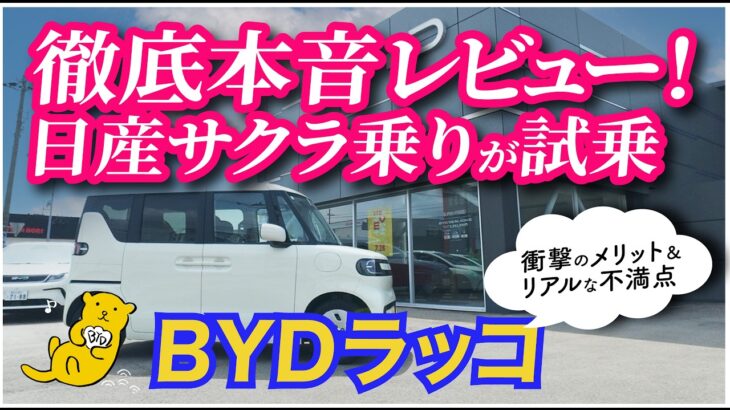 【日産サクラ乗りが試乗】BYD RACCO（ラッコ）本音レビュー！走りの「良い部分」と「うーん…な部分」を徹底解説！ホンダN-BOX EVへの影響も考察【BYD金沢】