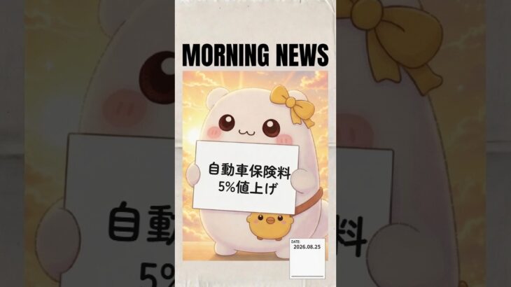 【損保ジャパン】自動車保険料5%値上げ