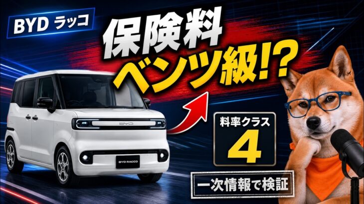 「BYDラッコの保険料はベンツ級」は本当か。料率クラスを一次情報で引いた