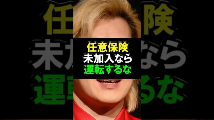 カズレーザーが持論！任意保険に未加入なら運転するな！ #カズレーザー  #自賠責保険 #任意保険  #交通事故  #無保険車 #自動車保険