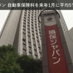 「ニュース」損保ジャパン 自動車保険料を来年1月に平均5％引き上げ