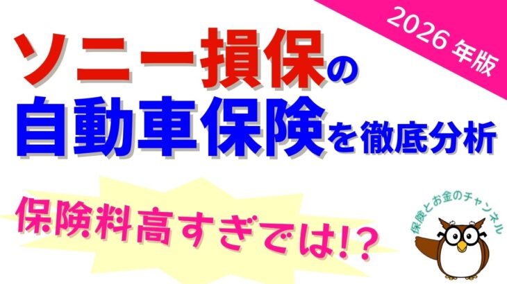 ソニー損保の自動車保険を徹底分析 〜 2026年版【意味不明に高い保険料!】