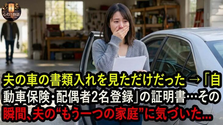 夫の車の書類入れを見ただけだった → 「自動車保険・配偶者2名登録」の証明書…その瞬間、夫の“もう一つの家庭”に気づいた