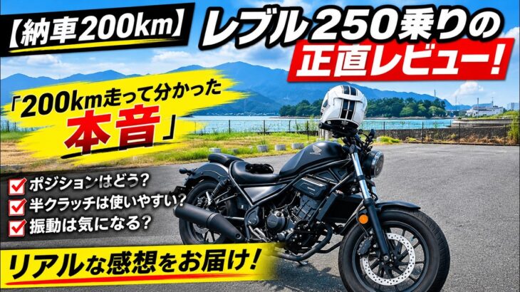 【納車200km】レブル250乗りの正直レビュー！ポジション・半クラ・振動のリアルな感想