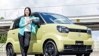 BYDラす👍ッコに勝てるか?!】 軽EV スズキ「e SKY (eスカイ)」😳✨試乗! 内装・外装の◎ と×! スライドドア非採用の理由と航続距離310km・外部給電など魅力と懸念点